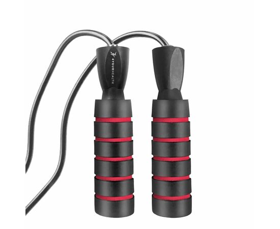 Скакалка 4yourhealth Premium Jump Rope 2471 швидкісна 2.5м Чорно-червона (4YH_2471_Bl/Red), изображение 3 Скакалка 4yourhealth Premium Jump Rope 2471 швидкісна 2.5м Чорно-червона (4YH_2471_Bl/Red), изображение 3