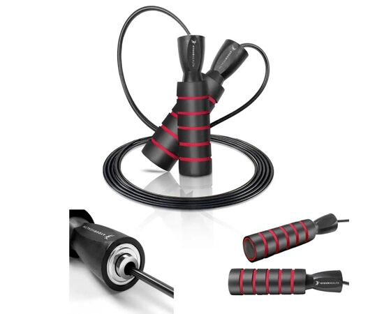Скакалка 4yourhealth Premium Jump Rope 2471 швидкісна 2.5м Чорно-червона (4YH_2471_Bl/Red), изображение 5 Скакалка 4yourhealth Premium Jump Rope 2471 швидкісна 2.5м Чорно-червона (4YH_2471_Bl/Red), изображение 5