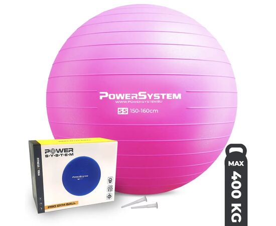 М'яч для фітнесу Power System PS-4011 Pro Gymball 55 см Pink (4011PI-0)