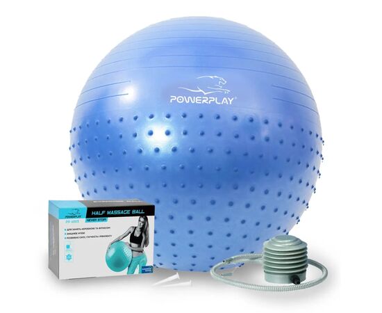 Мяч для фитнеса PowerPlay 4003 65см Синій + помпа (PP_4003_65_Blue)