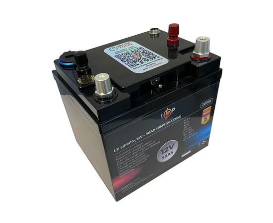 Батарея LiFePo4 LogicPower 12V (12.8V) - 50 Ah (640Wh) (20918), изображение 3 Батарея LiFePo4 LogicPower 12V (12.8V) - 50 Ah (640Wh) (20918), изображение 3