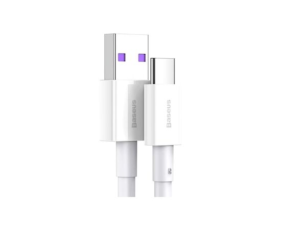 Дата кабель USB 2.0 AM to Type-C 2.0m 3A White Baseus (CATYS-A02), изображение 3 Дата кабель USB 2.0 AM to Type-C 2.0m 3A White Baseus (CATYS-A02), изображение 3