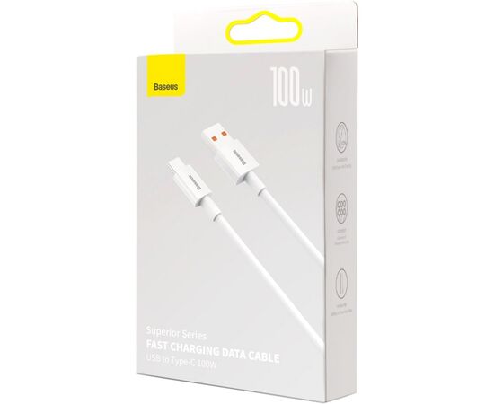 Дата кабель USB 2.0 AM to Type-C 1.0m 5A White Baseus (CAYS001302), изображение 5 Дата кабель USB 2.0 AM to Type-C 1.0m 5A White Baseus (CAYS001302), изображение 5