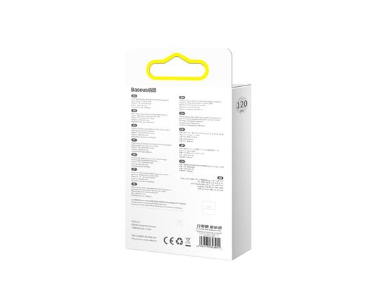 Дата кабель USB-C to USB-C 2.0m 5A Black Baseus (CAGD030101), изображение 4 Дата кабель USB-C to USB-C 2.0m 5A Black Baseus (CAGD030101), изображение 4