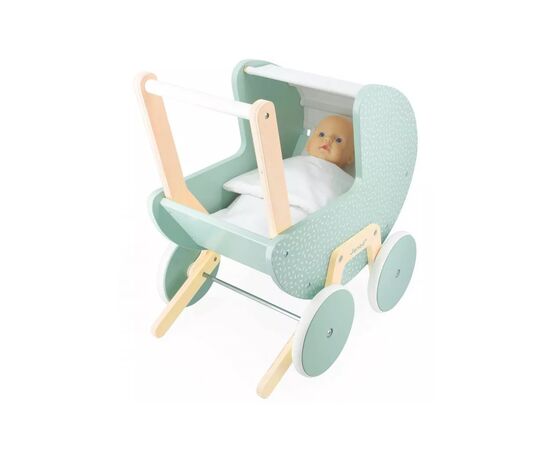 Коляска для ляльок Janod м'ятна (J05900), зображення 6 Коляска для ляльок Janod м'ятна (J05900), зображення 6