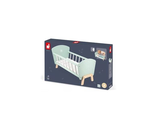 Игровой набор Janod Кроватка для куклы мятная (J05902), изображение 4 Игровой набор Janod Кроватка для куклы мятная (J05902), изображение 4