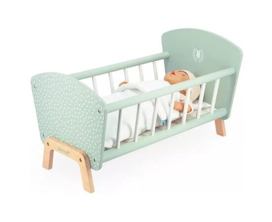 Игровой набор Janod Кроватка для куклы мятная (J05902), изображение 5 Игровой набор Janod Кроватка для куклы мятная (J05902), изображение 5