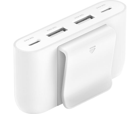 Концентратор Belkin BoostCharge 2хUSB-C/2хUSB-A 2.0m white (no data transfer) (BUZ001BT2MWHB7), изображение 3 Концентратор Belkin BoostCharge 2хUSB-C/2хUSB-A 2.0m white (no data transfer) (BUZ001BT2MWHB7), изображение 3