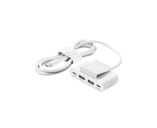 Концентратор Belkin BoostCharge 2хUSB-C/2хUSB-A 2.0m white (no data transfer) (BUZ001BT2MWHB7)