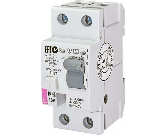 Дифференциальное реле (УЗО) ETI (УЗО) EFI-2 16/0,3 тип AC (10kA)