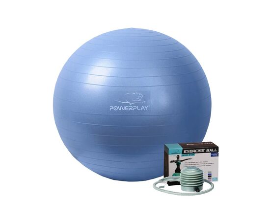 Мяч для фитнеса PowerPlay 4001 65см Блакитний + помпа (PP_4001_65_Blue)