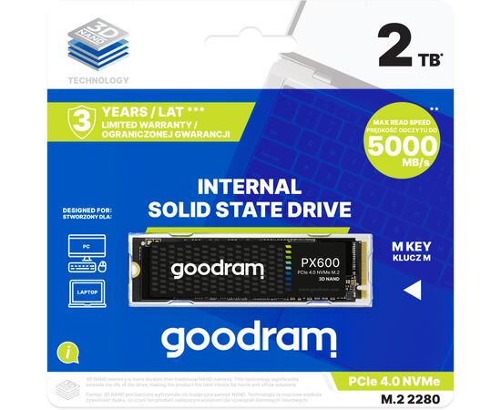 Накопитель SSD M.2 2280 2TB PX600 Goodram (SSDPR-PX600-2K0-80), изображение 4 Накопитель SSD M.2 2280 2TB PX600 Goodram (SSDPR-PX600-2K0-80), изображение 4