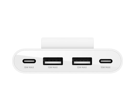 Концентратор Belkin BoostCharge 2хUSB-C/2хUSB-A 2.0m white (no data transfer) (BUZ001BT2MWHB7), изображение 4 Концентратор Belkin BoostCharge 2хUSB-C/2хUSB-A 2.0m white (no data transfer) (BUZ001BT2MWHB7), изображение 4