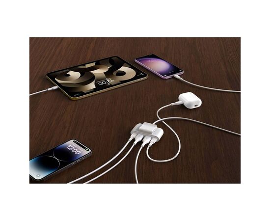 Концентратор Belkin BoostCharge 2хUSB-C/2хUSB-A 2.0m white (no data transfer) (BUZ001BT2MWHB7), изображение 7 Концентратор Belkin BoostCharge 2хUSB-C/2хUSB-A 2.0m white (no data transfer) (BUZ001BT2MWHB7), изображение 7