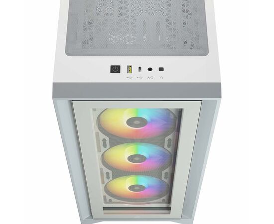 Корпус Corsair iCUE 4000X RGB Tempered Glass White (CC-9011205-WW), изображение 5 Корпус Corsair iCUE 4000X RGB Tempered Glass White (CC-9011205-WW), изображение 5