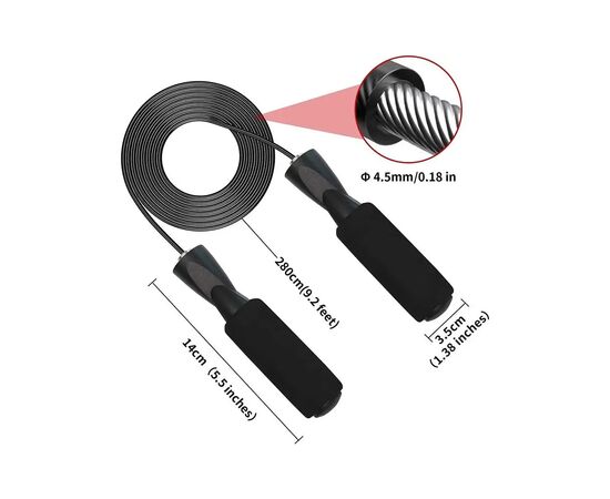 Скакалка PowerPlay 4209 Чорна (PP_4209_Black), изображение 3 Скакалка PowerPlay 4209 Чорна (PP_4209_Black), изображение 3