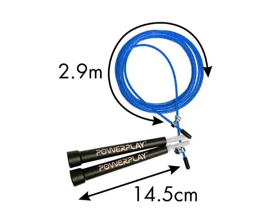 Скакалка PowerPlay 4202 швидкісна Синя (PP_4202_Blue), изображение 6 Скакалка PowerPlay 4202 швидкісна Синя (PP_4202_Blue), изображение 6