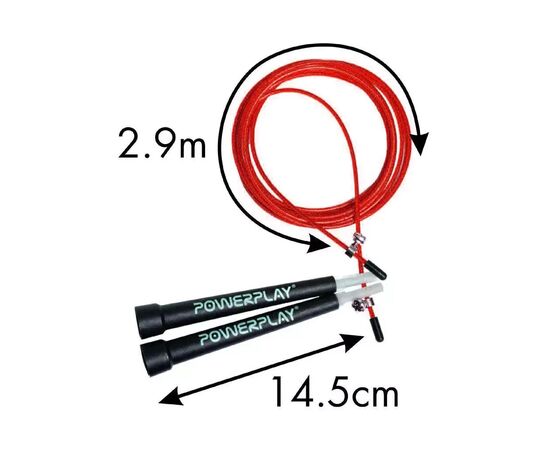 Скакалка PowerPlay 4202 швидкісна Червона (PP_4202_Red), изображение 6 Скакалка PowerPlay 4202 швидкісна Червона (PP_4202_Red), изображение 6