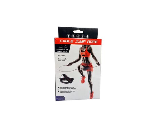 Скакалка PowerPlay 4210 швидкісна Чорна (PP_4210_Black/Red), изображение 5 Скакалка PowerPlay 4210 швидкісна Чорна (PP_4210_Black/Red), изображение 5