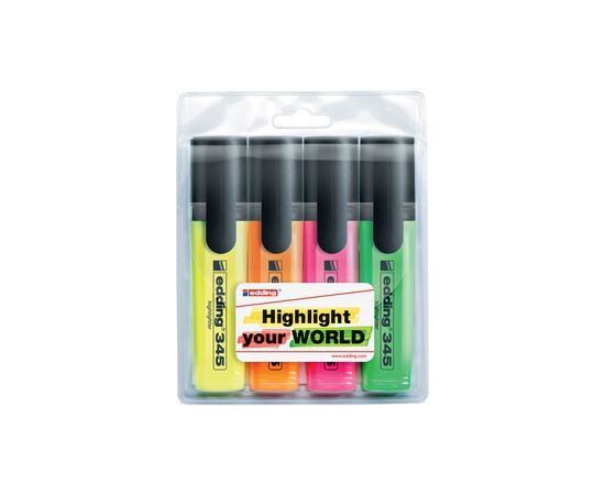 Набор маркеров Edding Набор текстовых Highlighter 2-5 мм 4 шт Цветные (e-345/4/SE), изображение 2 Набор маркеров Edding Набор текстовых Highlighter 2-5 мм 4 шт Цветные (e-345/4/SE), изображение 2