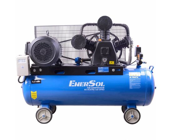 Компрессор Enersol с ременным приводом 670 л/мин, 5.5 кВт (ES-AC670-120-3PRO), изображение 2 Компрессор Enersol с ременным приводом 670 л/мин, 5.5 кВт (ES-AC670-120-3PRO), изображение 2