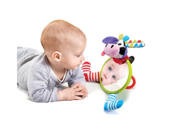 Іграшка на коляску Yookidoo Моє перше дзеркальце Корівка (90568), зображення 3 Іграшка на коляску Yookidoo Моє перше дзеркальце Корівка (90568), зображення 3