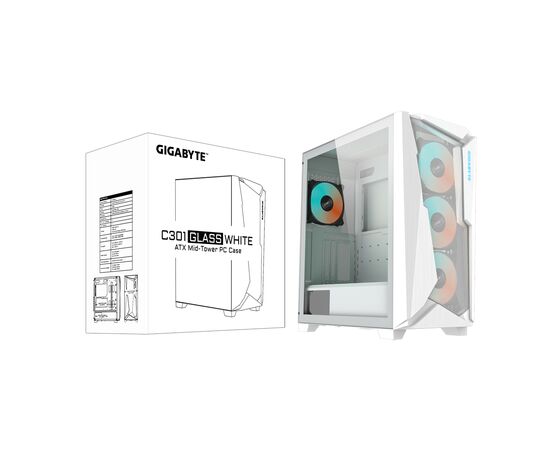 Корпус GIGABYTE C301 GLASS WHITE, изображение 8 Корпус GIGABYTE C301 GLASS WHITE, изображение 8