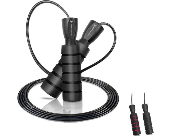 Скакалка 4yourhealth Premium Jump Rope 2488 швидкісна 2.5м Чорна (4YH_2488_Black), изображение 7 Скакалка 4yourhealth Premium Jump Rope 2488 швидкісна 2.5м Чорна (4YH_2488_Black), изображение 7