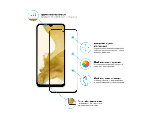 Стекло защитное Global Full Glue Samsung A14 (1283126559761), изображение 3 Стекло защитное Global Full Glue Samsung A14 (1283126559761), изображение 3