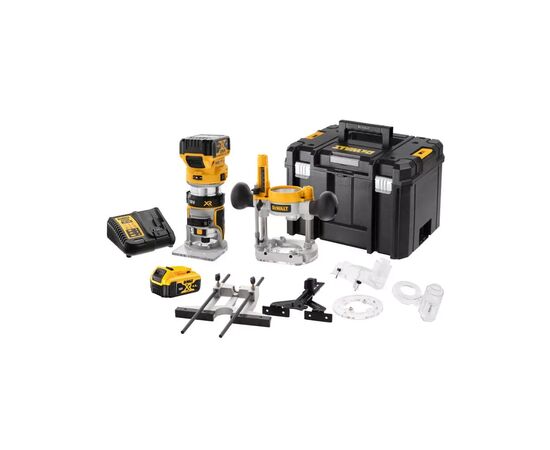 Фрезер DeWALT 18В XR Li-lon, бесщёточный, 16000-25500 об/мин, цанга 6-8мм, 2x5Ah, TSTAK (DCW604P2), изображение 2 Фрезер DeWALT 18В XR Li-lon, бесщёточный, 16000-25500 об/мин, цанга 6-8мм, 2x5Ah, TSTAK (DCW604P2), изображение 2