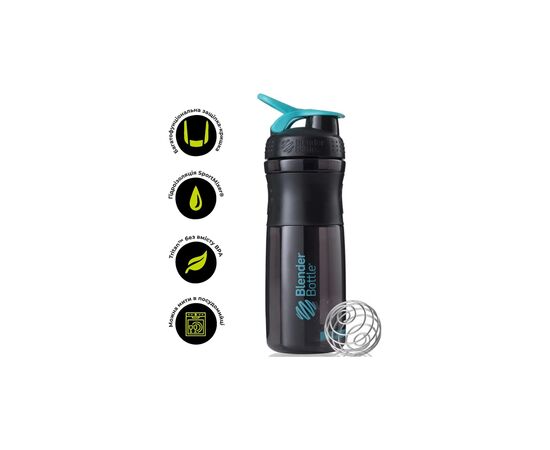 Шейкер спортивний BlenderBottle SportMixer 28oz/820ml Black/Teal (SM 28oz Black/Teal)