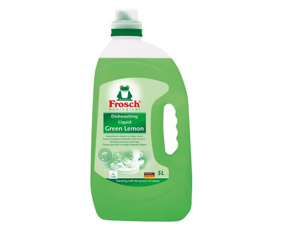 Средство для ручного мытья посуды Frosch Зеленый лимон 5 л (4001499115585/4009175956156), изображение 2 Средство для ручного мытья посуды Frosch Зеленый лимон 5 л (4001499115585/4009175956156), изображение 2