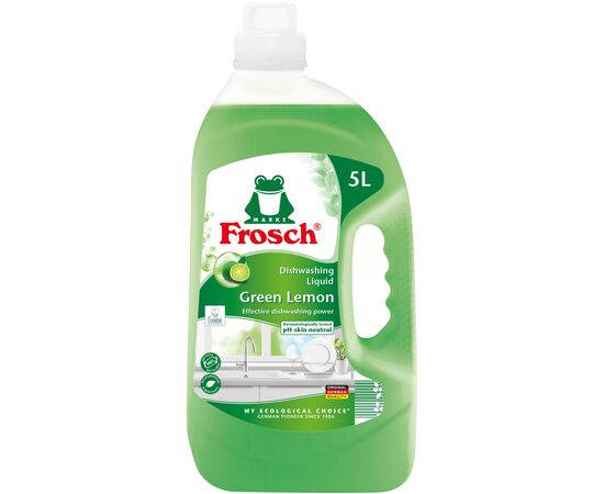 Засіб для ручного миття посуду Frosch Зелений лимон 5 л (4001499115585/4009175956156)