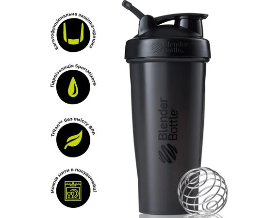 Шейкер спортивный BlenderBottle Classic Loop 28oz/820ml Black (Loop 28 Black)