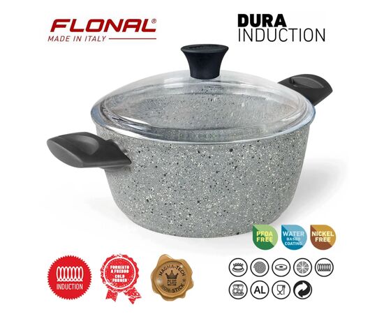 Кастрюля Flonal Dura Induction 4,3 л з кришкою (DUICV2430), изображение 2 Кастрюля Flonal Dura Induction 4,3 л з кришкою (DUICV2430), изображение 2