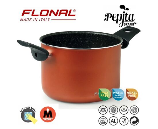 Кастрюля Flonal Pepita Granit 2,2 л (PGFPE1850), изображение 3 Кастрюля Flonal Pepita Granit 2,2 л (PGFPE1850), изображение 3