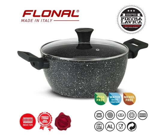 Кастрюля Flonal Pietra Lavica 2,4 л з кришкою (PLICV2080), изображение 3 Кастрюля Flonal Pietra Lavica 2,4 л з кришкою (PLICV2080), изображение 3