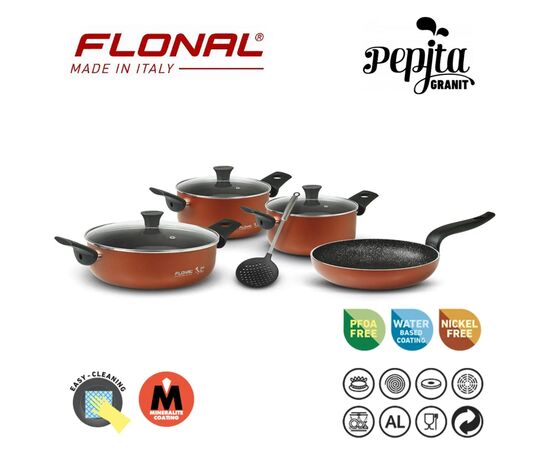 Набір посуду Flonal Pepita Granit 8 предметів (PGFSET08PZ), зображення 3 Набір посуду Flonal Pepita Granit 8 предметів (PGFSET08PZ), зображення 3