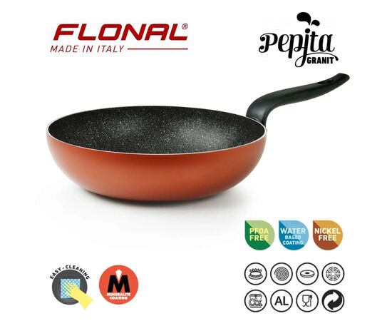 Сковорода Flonal WOK Pepita Granit 28 см (PGFWO2850), изображение 6 Сковорода Flonal WOK Pepita Granit 28 см (PGFWO2850), изображение 6