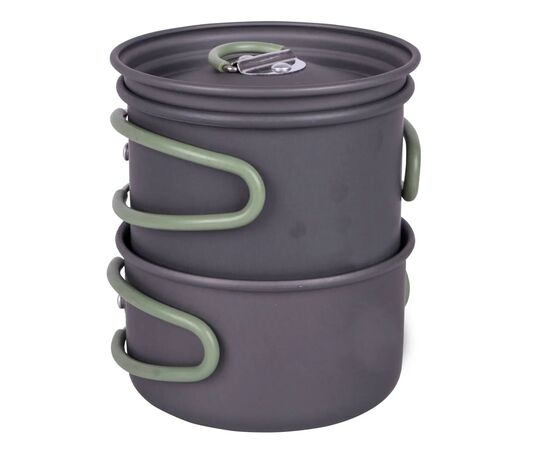Набір туристичного посуду Bo-Camp Explorer 2 Pieces Hard Anodized Anthracite/Green (2200240), зображення 2