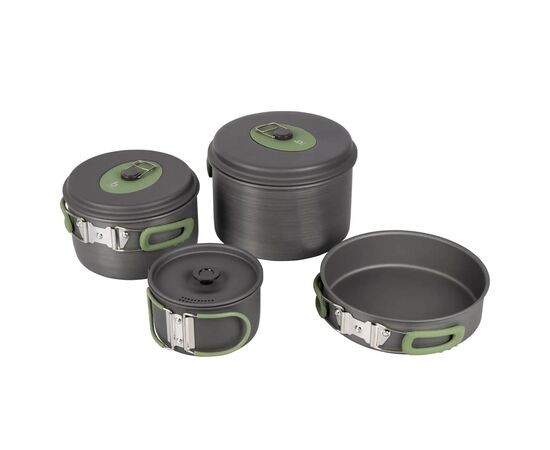 Набір туристичного посуду Bo-Camp Explorer 4 Pieces Hard Anodized Grey/Green (2200244), зображення 2