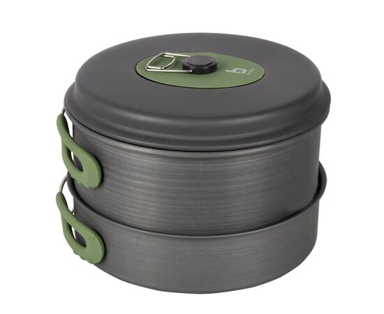 Набір туристичного посуду Bo-Camp Explorer 4 Pieces Hard Anodized Grey/Green (2200244), зображення 3