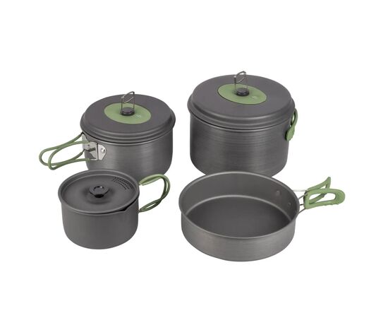 Набор туристической посуды Bo-Camp Explorer 4 Pieces Hard Anodized Grey/Green (2200244)