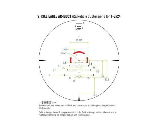 Приціл Vortex Strike Eagle 1-8x24 (AR-BDC3 IR) (929467), зображення 6 Приціл Vortex Strike Eagle 1-8x24 (AR-BDC3 IR) (929467), зображення 6