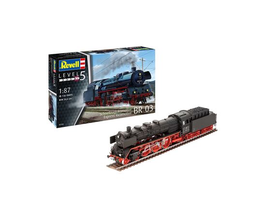 Сборная модель Revell Экспресс локомотив BR03 с тендером уровень 5, 1:87 (RVL-02166), изображение 2 Сборная модель Revell Экспресс локомотив BR03 с тендером уровень 5, 1:87 (RVL-02166), изображение 2