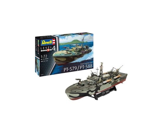 Сборная модель Revell Катер Patrol Torpedo Boat PT-579/PT-588 уровень 4, 1:72 (RVL-05165), изображение 2 Сборная модель Revell Катер Patrol Torpedo Boat PT-579/PT-588 уровень 4, 1:72 (RVL-05165), изображение 2