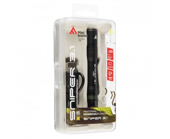 Ліхтар Mactronic Sniper 3.1 (130 Lm) USB Rechargeable Magnetic (THH0061), зображення 7 Ліхтар Mactronic Sniper 3.1 (130 Lm) USB Rechargeable Magnetic (THH0061), зображення 7
