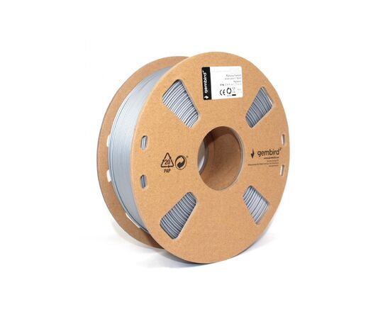 Пластик для 3D-принтера Gembird PLA+, 1.75 мм, 1 kg, silver (3DP-PLA+1.75-02-S), изображение 2 Пластик для 3D-принтера Gembird PLA+, 1.75 мм, 1 kg, silver (3DP-PLA+1.75-02-S), изображение 2