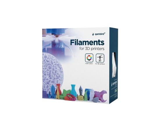 Пластик для 3D-принтера Gembird PLA+, 1.75 мм, 1 kg, silver (3DP-PLA+1.75-02-S), изображение 3 Пластик для 3D-принтера Gembird PLA+, 1.75 мм, 1 kg, silver (3DP-PLA+1.75-02-S), изображение 3