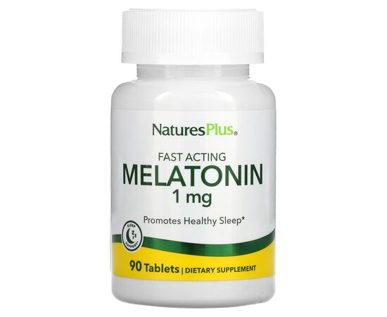 Амінокислота Natures Plus Мелатонін Швидкодіючий, 1 мг, Fast Acting Melatonin, 90 табле (NAP-47624)